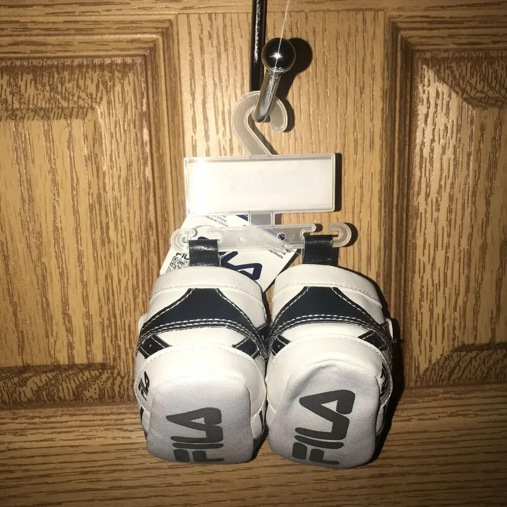 Infant Fila Shoes 0-6 Months White Blue